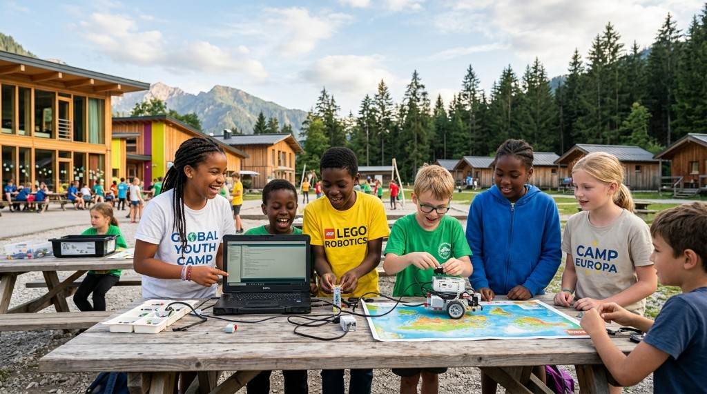 A collaborative briefing outdoors during a field programme.